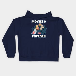 Cats popcorn popper and movies Kids Hoodie